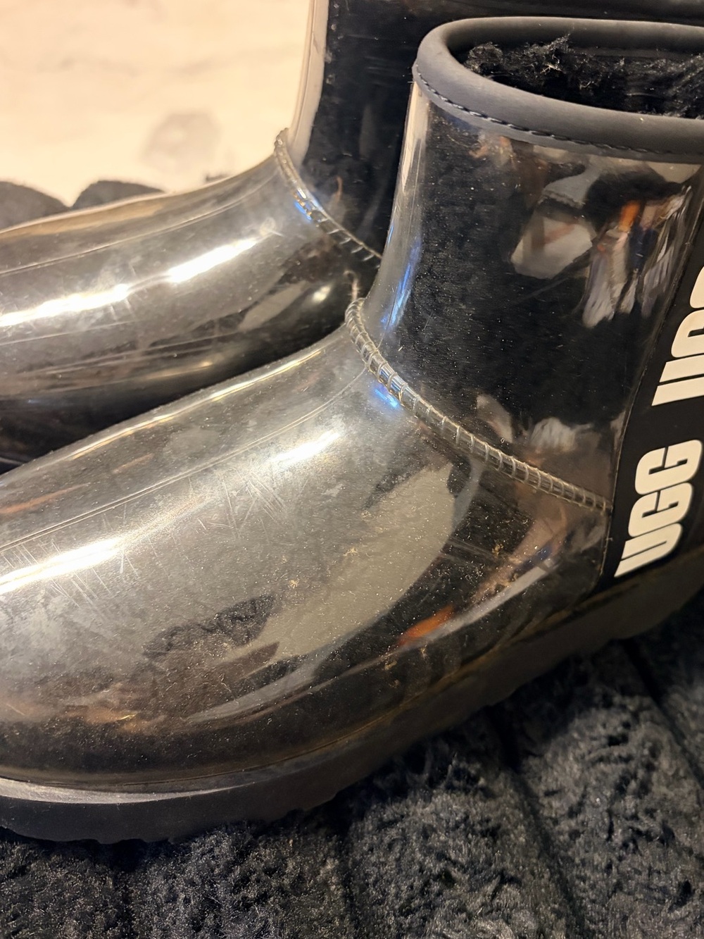 UGG Black Gloss Rain Boots